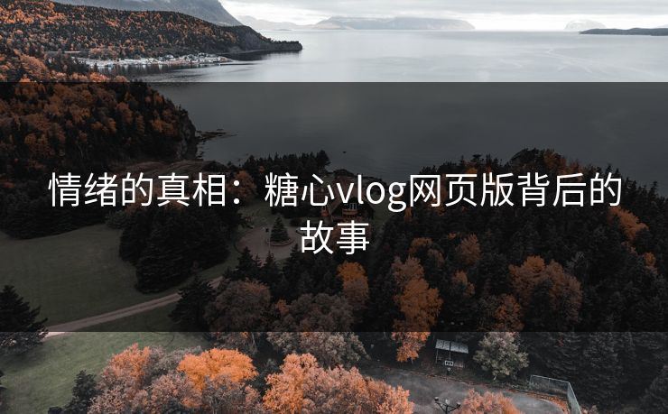 情绪的真相：糖心vlog网页版背后的故事
